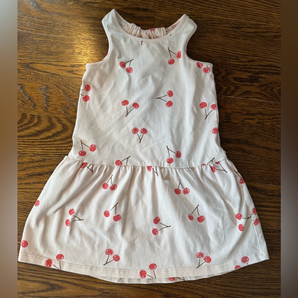 Charming Cherry Print Sleeveless Dress